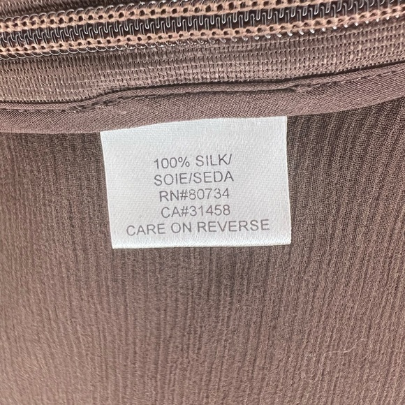 BCBG Max Azria Brown Beaded Silk Flowy Spaghetti Strap Top Size L - Picture 8 of 8